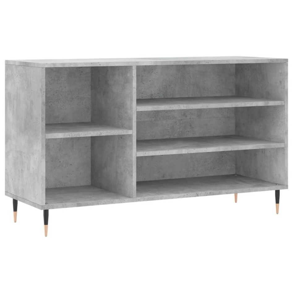 Mueble zapatero madera contrachapada gris hormigón 102x36x60