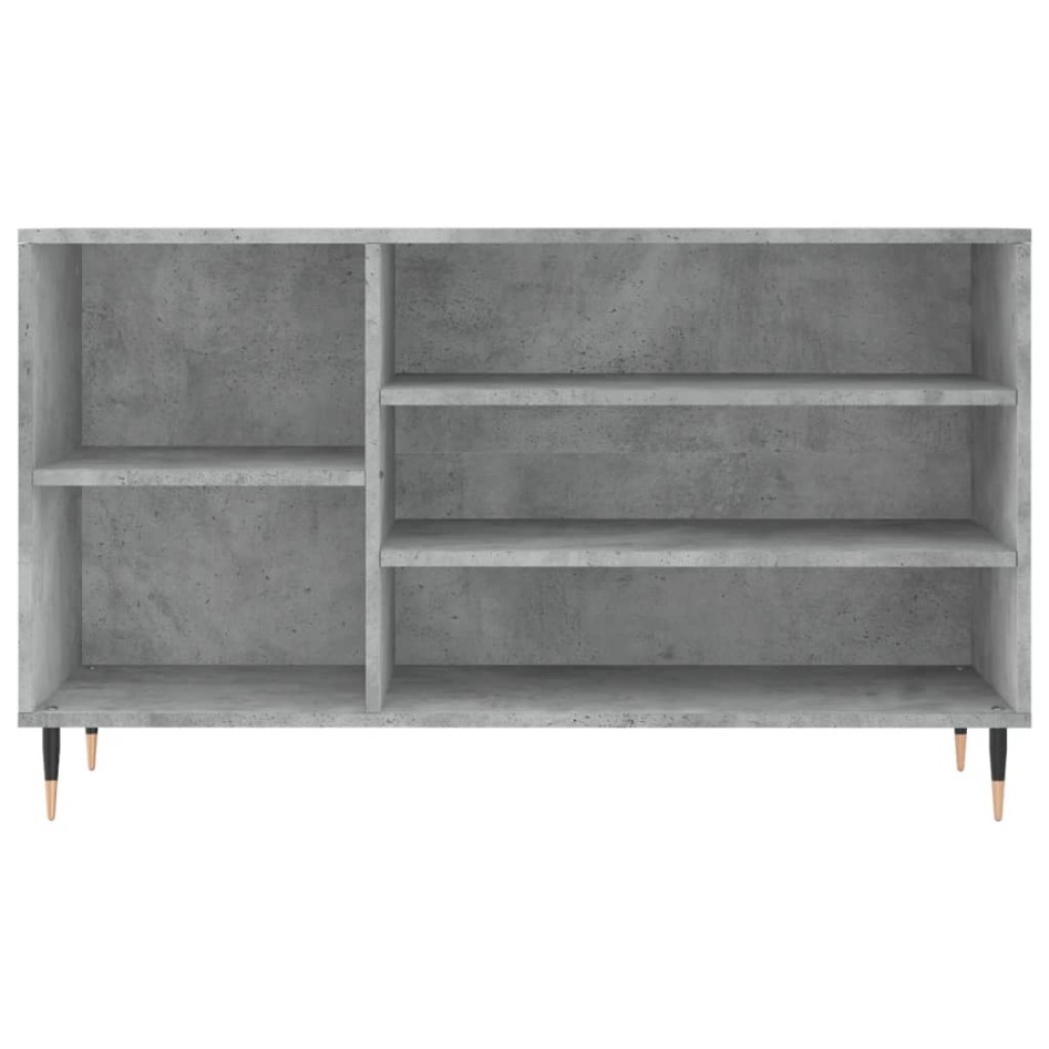 Mueble zapatero madera contrachapada gris hormigón 102x36x60