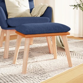 Reposapiés tela y cuero sintético azul 45x29,5x35