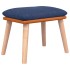 Reposapiés tela y cuero sintético azul 45x29,5x35