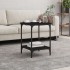 Mesa de centro madera de ingeniería negro 40x40x55