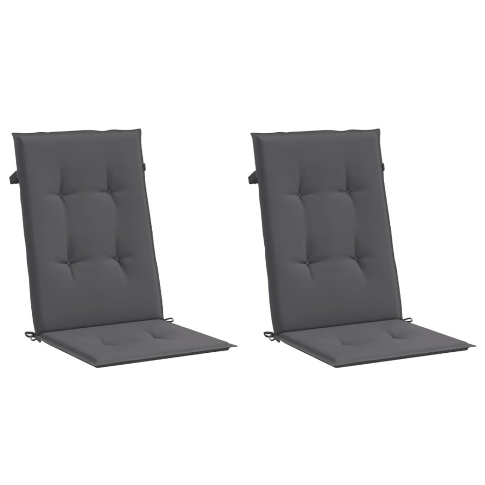 Cojín silla de jardín respaldo alto 2 uds tela gris 120x50x3