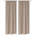 2 cortinas oscuras con jaretas blanco crema blackout 135 x 245