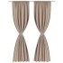 2 cortinas oscuras con jaretas blanco crema blackout 135 x 245