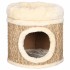 Casita para gatos de lujo con cojín hierba marina 33