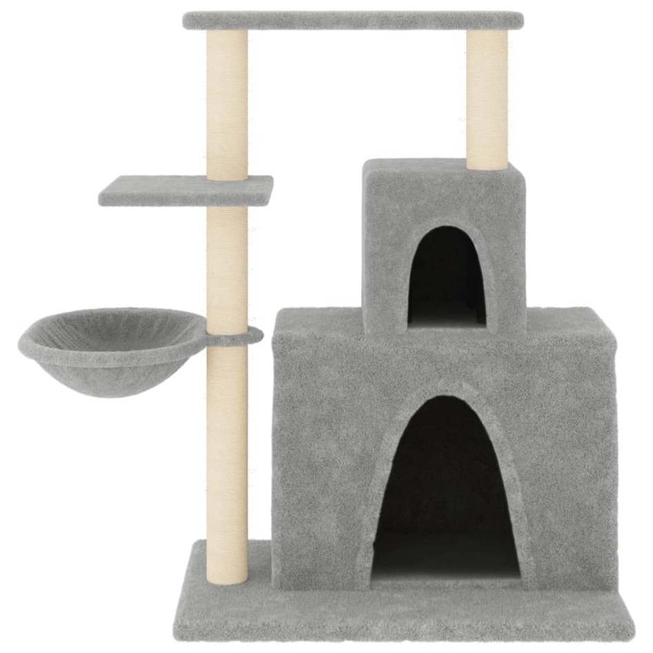 Rascador para gatos con postes de sisal gris claro 83