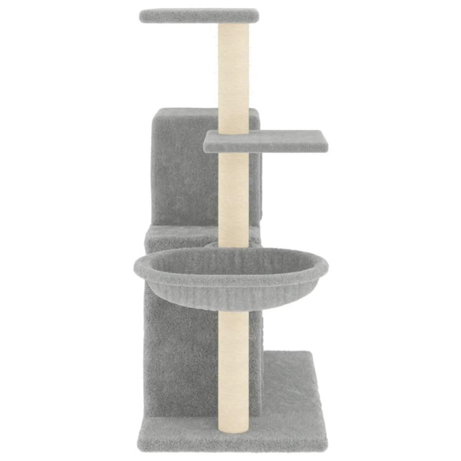 Rascador para gatos con postes de sisal gris claro 83