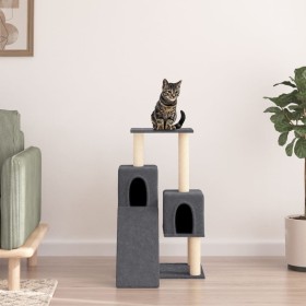 Rascador para gatos con postes de sisal gris oscuro 82