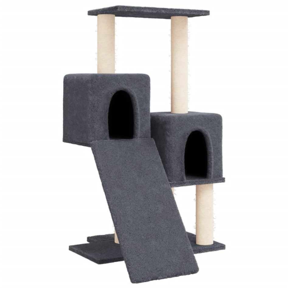 Rascador para gatos con postes de sisal gris oscuro 82