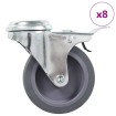 Ruedas giratorias con agujero pasador 8 unidades 75 mm