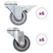 Ruedas giratorias con agujero pasador 12 unidades 50 mm