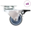 Ruedas dobles giratorias 8 unidades 50 mm