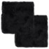Cojines de sillas 2 uds piel de oveja real gris oscuro 40x40
