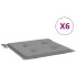 Cojines de silla de jardín 6 uds tela Oxford gris 40x40x3