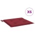 Cojines de silla de jardín 6 uds tela rojo tinto 50x50x3