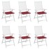 Cojines de silla de jardín 6 uds tela rojo tinto 50x50x3