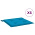 Cojines de silla de jardín 6 uds tela Oxford azul 40x40x3