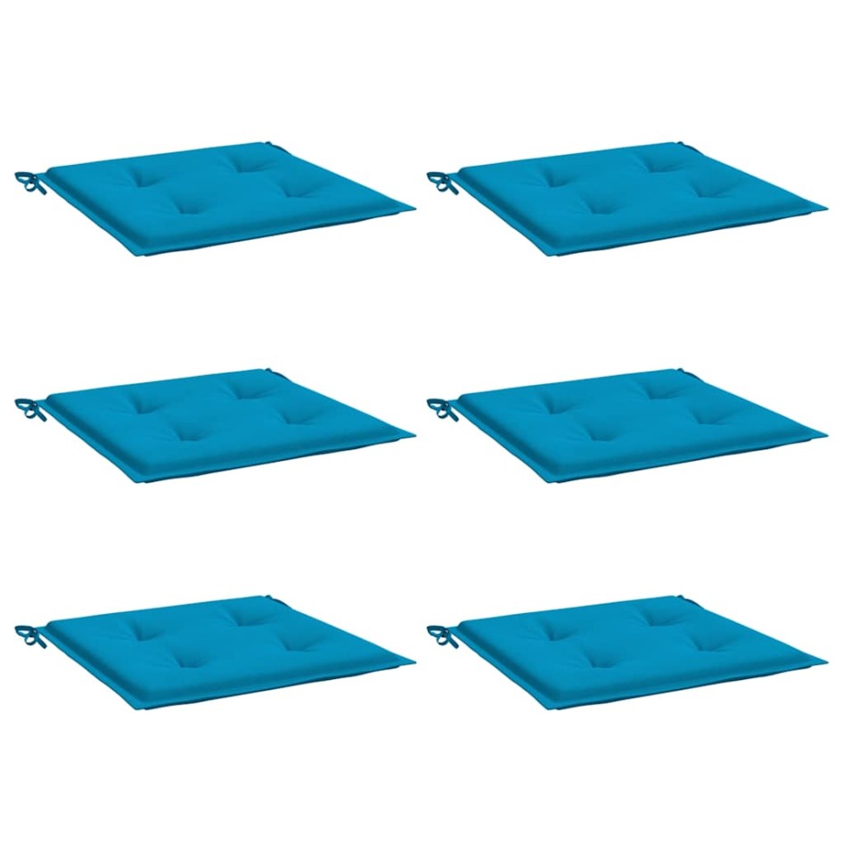 Cojines de silla de jardín 6 uds tela Oxford azul 40x40x3