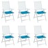 Cojines de silla de jardín 6 uds tela Oxford azul 40x40x3