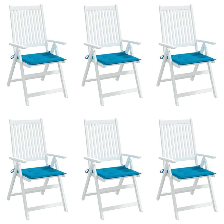 Cojines de silla de jardín 6 uds tela Oxford azul 40x40x3