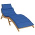 Cojín de tumbona de tela Oxford azul 186x58x3