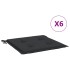 Cojines de silla de jardín 6 uds tela Oxford negro 50x50x3