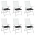 Cojines de silla de jardín 6 uds tela Oxford negro 50x50x3