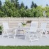 Cojines de silla de jardín 4 uds tela a cuadros gris 50x50x3
