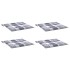 Cojines de silla de jardín 4 uds tela a cuadros gris 50x50x3