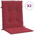 Cojín silla jardín respaldo bajo 2 uds tela Oxford rojo