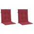 Cojín silla jardín respaldo bajo 2 uds tela Oxford rojo