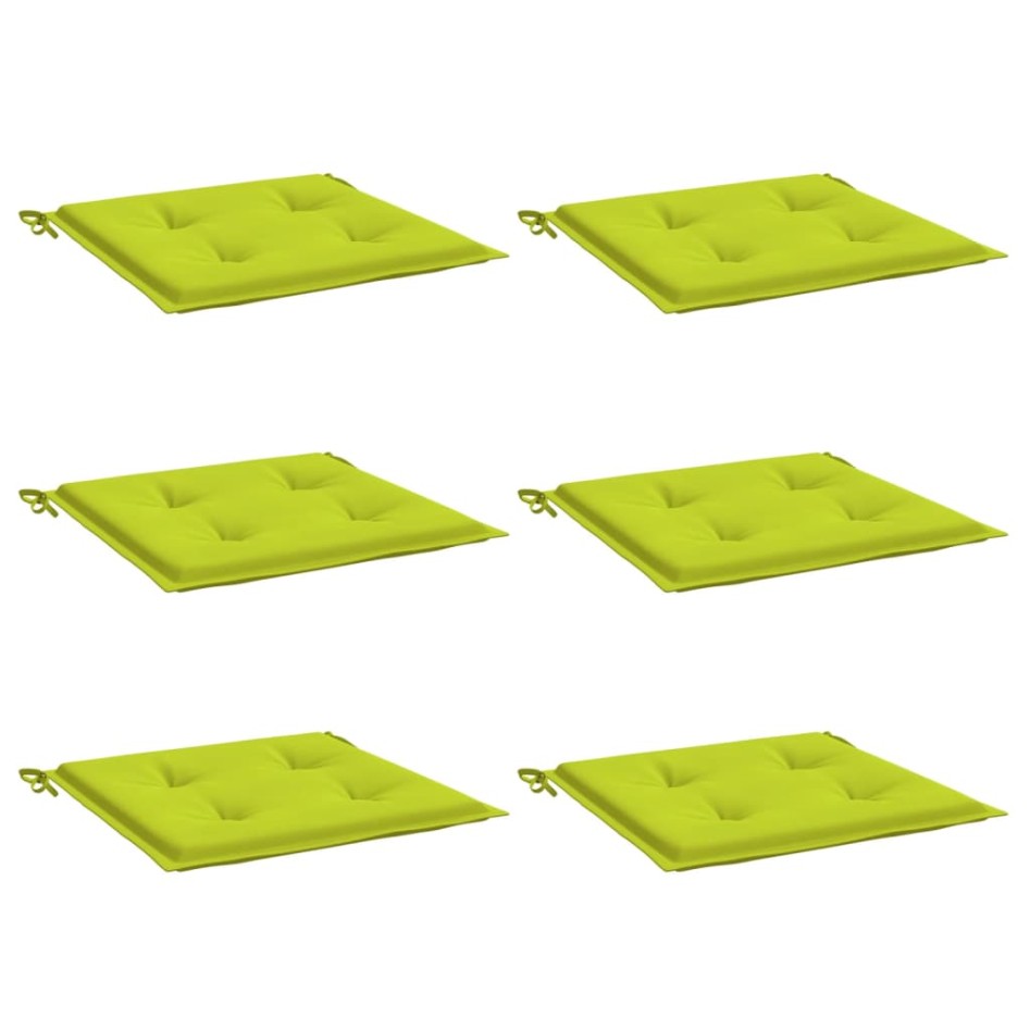 Cojines de silla de jardín 6 uds tela Oxford verde 50x50x3