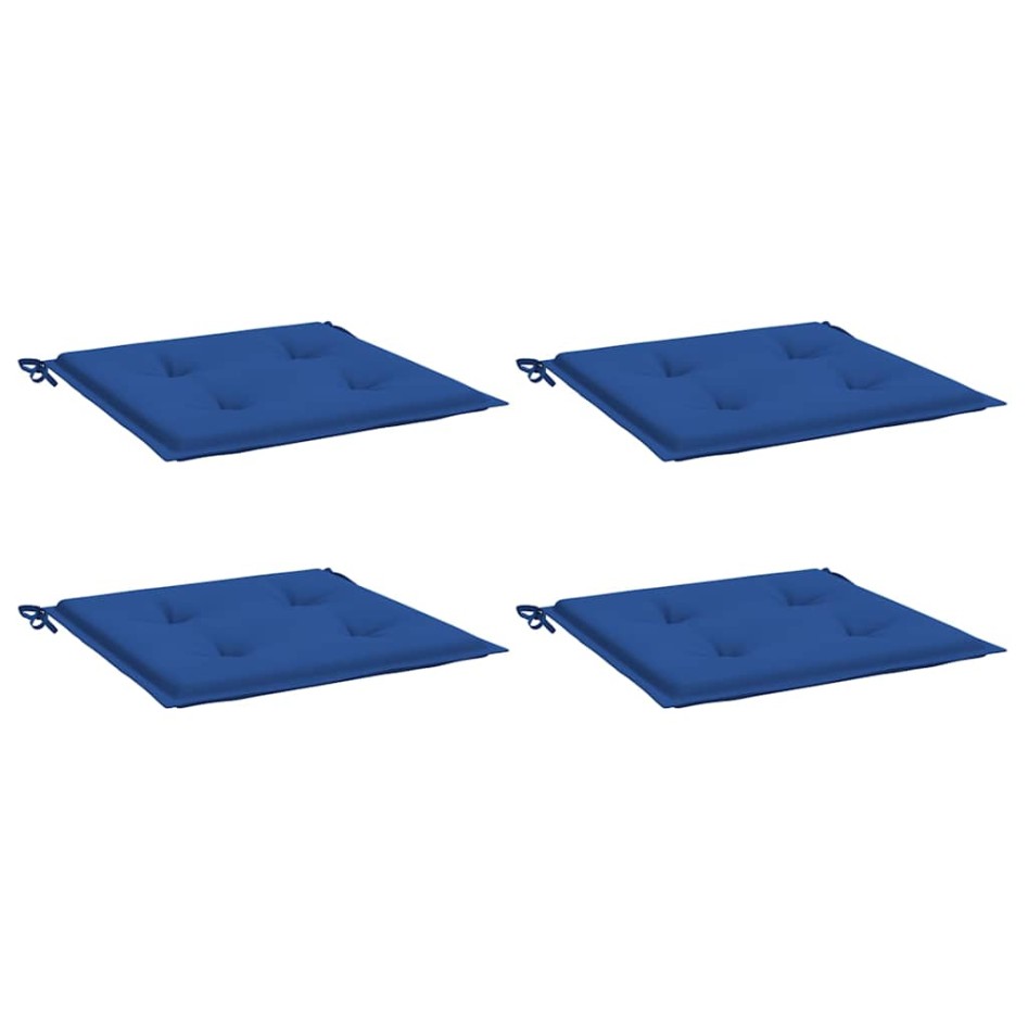 Cojines de silla de jardín 4 uds tela azul 40x40x3