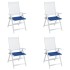 Cojines de silla de jardín 4 uds tela azul 40x40x3