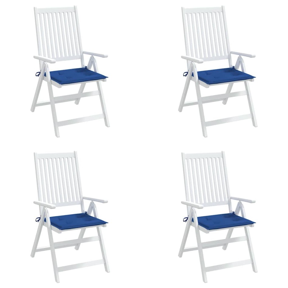 Cojines de silla de jardín 4 uds tela azul 40x40x3