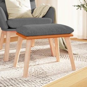 Reposapiés tela y cuero sintético gris claro 45x29,5x35