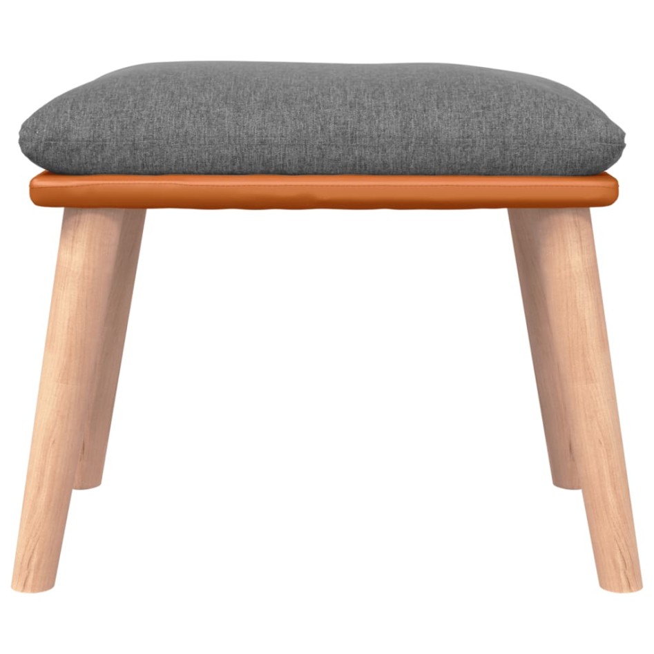 Reposapiés tela y cuero sintético gris claro 45x29,5x35