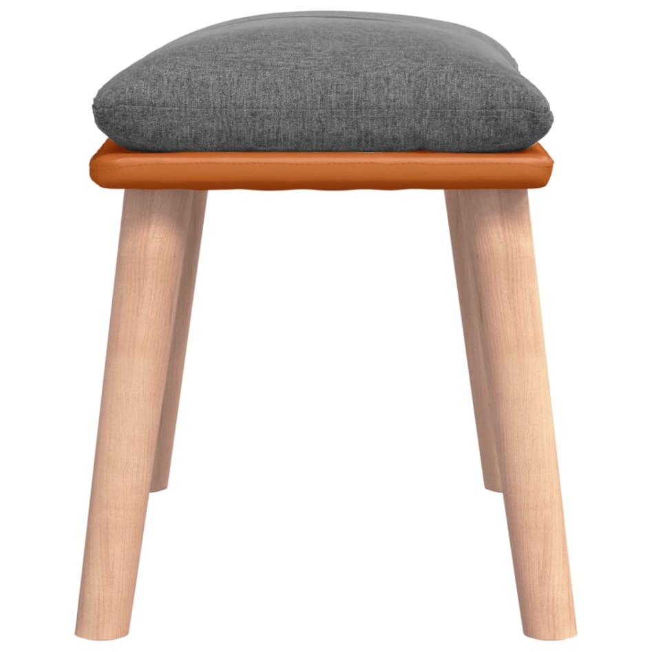 Reposapiés tela y cuero sintético gris claro 45x29,5x35