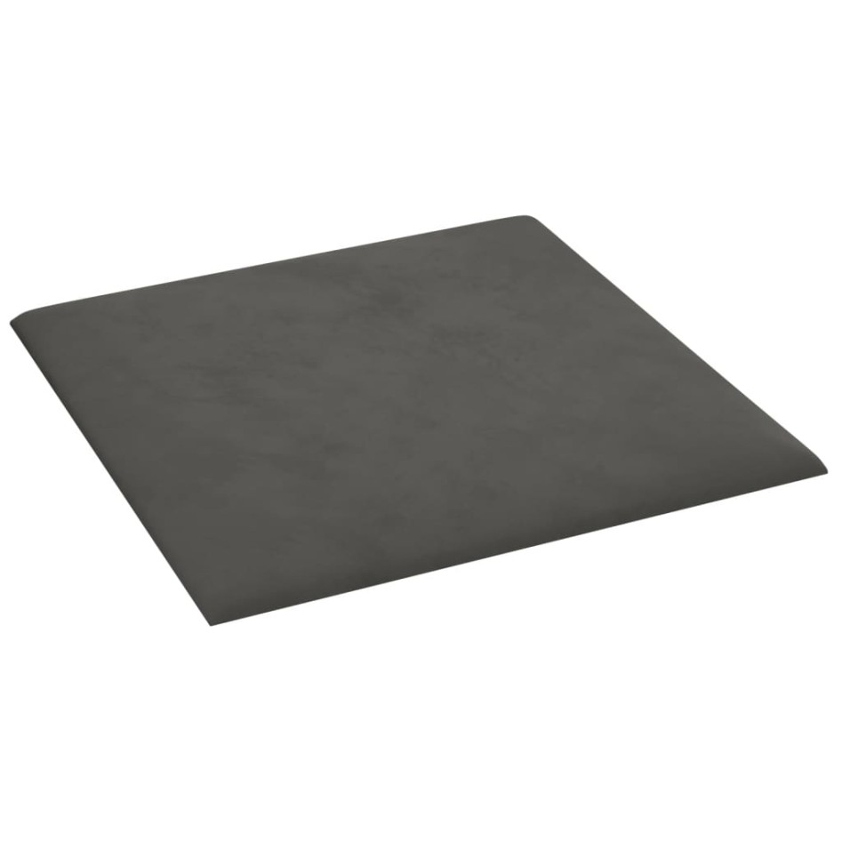 Paneles de pared 12 uds terciopelo gris oscuro 30x30 cm 1,08