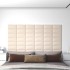Paneles de pared 12 uds terciopelo crema 30x15 cm 0,54