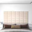 Paneles de pared 12 uds terciopelo crema 30x15 cm 0,54 m²