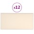 Paneles de pared 12 uds terciopelo crema 30x15 cm 0,54