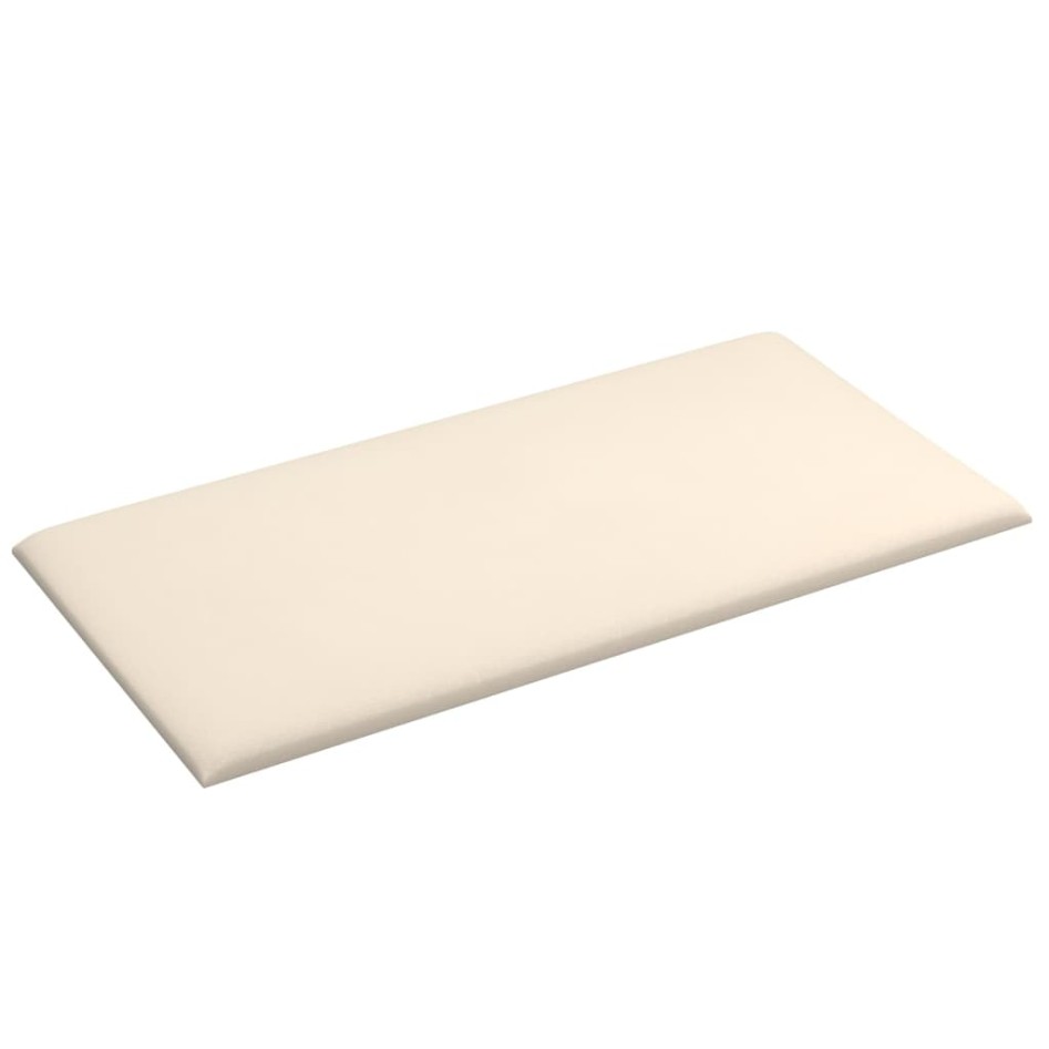 Paneles de pared 12 uds terciopelo crema 30x15 cm 0,54