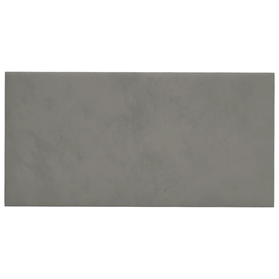 Paneles de pared 12 uds terciopelo gris claro 30x15 cm 0,54