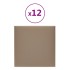 Paneles pared 12 uds cuero sintético capuchino 30x30 cm 1,08