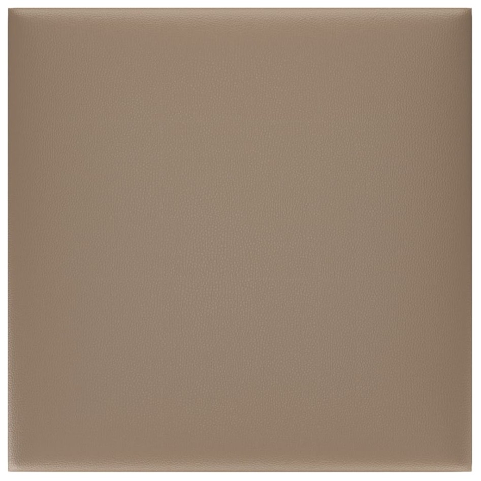 Paneles pared 12 uds cuero sintético capuchino 30x30 cm 1,08