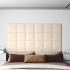 Paneles de pared 12 uds terciopelo crema 30x30 cm 1,08