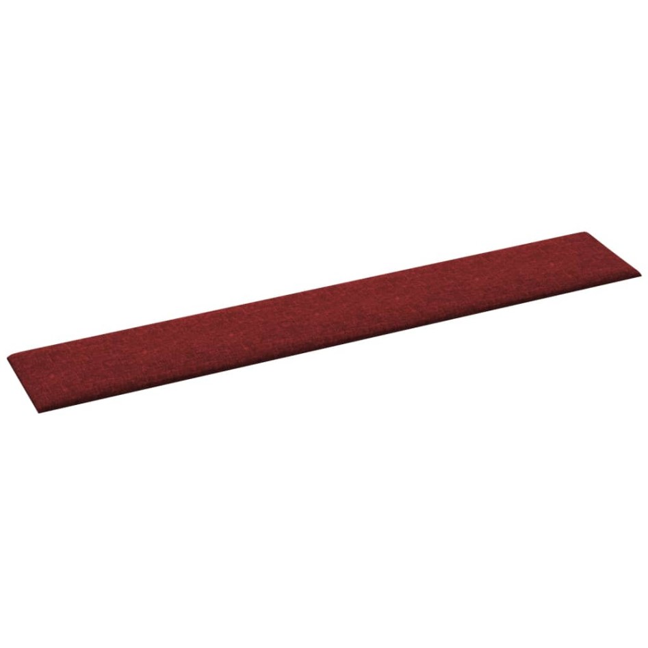Paneles de pared 12 uds tela rojo tinto 90x15 cm 1,62