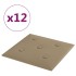 Paneles pared 12 uds cuero sintético capuchino 30x30 cm 1,08