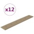 Paneles pared 12 uds cuero sintético capuchino 90x15 cm 1,62